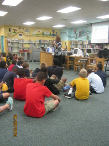 Discussing Junebug with 4th and 5th graders at Nob Hill Elementary.